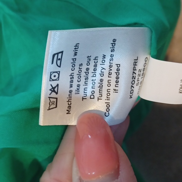 Draper James RSVP Green Floral One Shoulder Flounce Rayon Dress - Picture 7 of 7